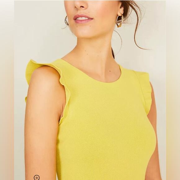 Ann Taylor Ruffle Sleeve Flare Sweater Dress - Picture 2 of 8